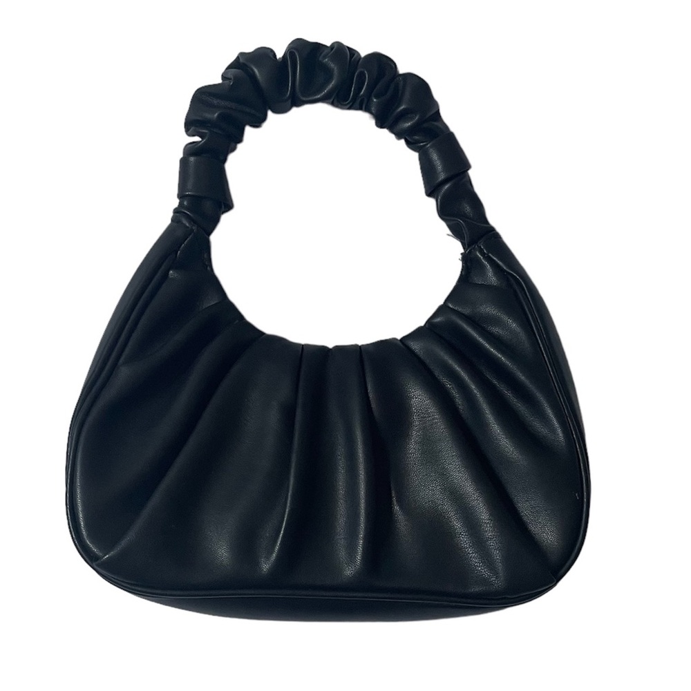 Black faux leather handbag purse